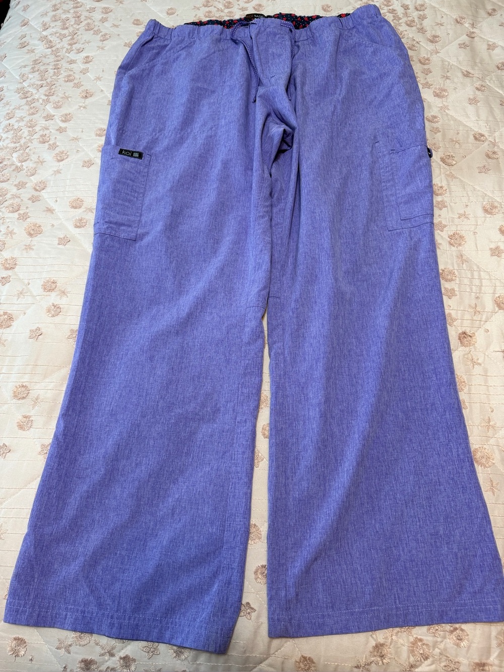 koi BASICS Holly 8-Pocket Cargo Scrub Pants - Heather Purple - Size 2x
